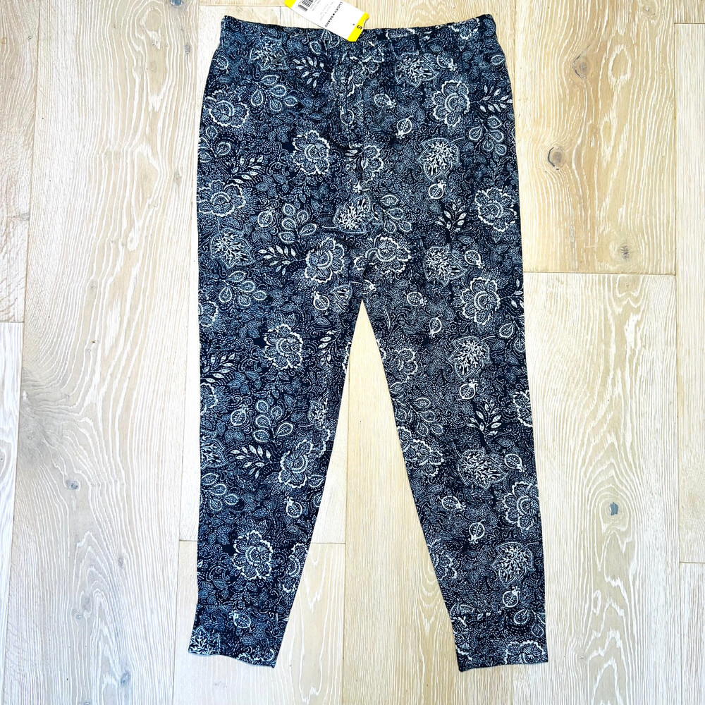 Lucky Brand - Pajama Jogger Pants Women's S Navy Paisley NWT Elastic Tie Waist